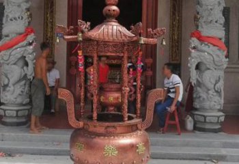广东精致全铜小香炉雕塑