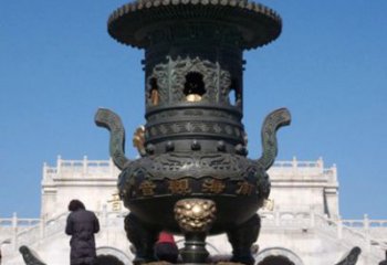 广东三足香炉铜雕唯美重现历史
