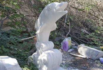 广东石雕海豚海浪