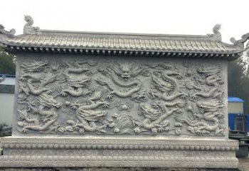 广东中领雕塑：精美九龙壁雕塑，添彩寺庙庭院