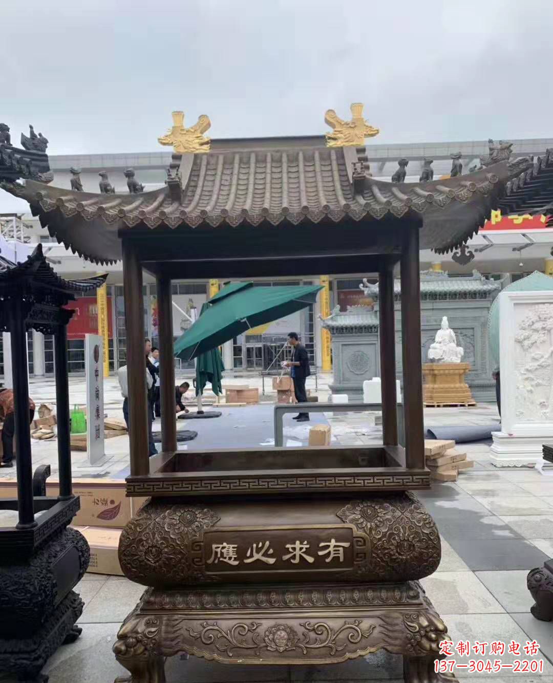 广东香炉铜雕户外摆件寺庙景观雕塑