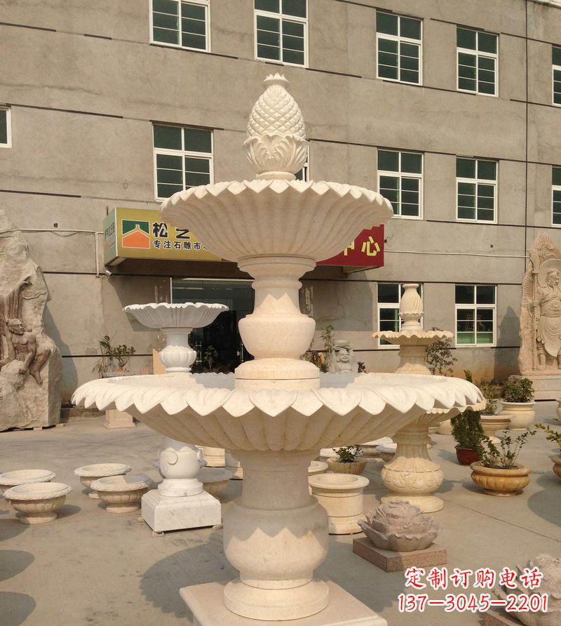 广东小区景观菠萝式喷泉石雕