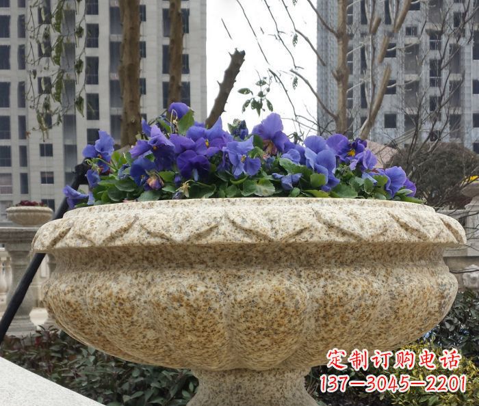 广东小区景观大理石花盆石雕