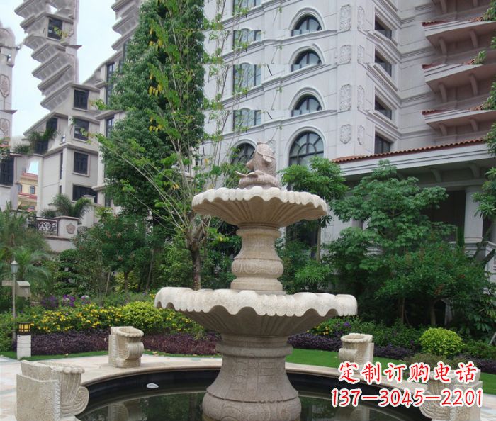 广东小区景观大理石鲤鱼喷泉石雕