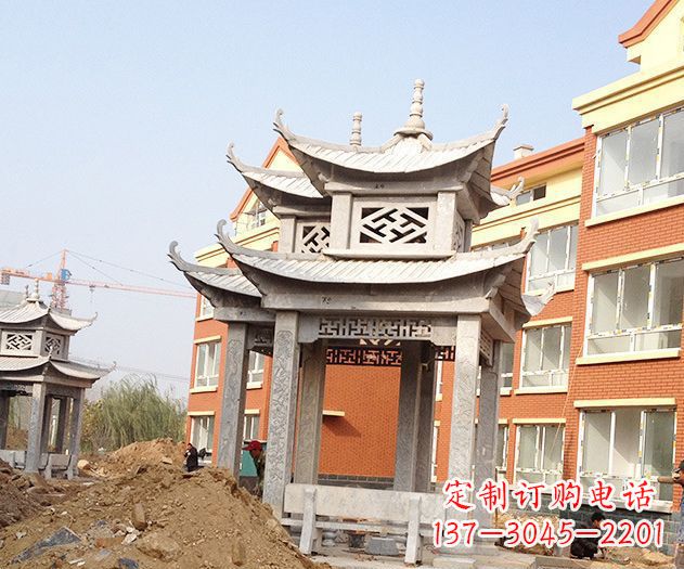 广东小区景观大理石凉亭石雕