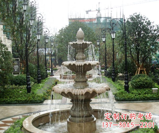 广东小区景观大理石喷泉石雕 (4)