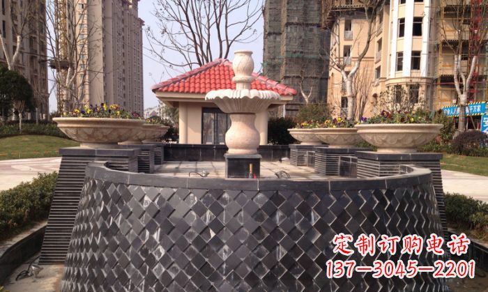 广东小区景观大理石喷泉石雕 (3)