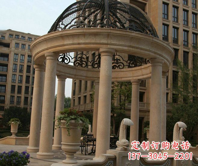 广东小区景观欧式石雕凉亭