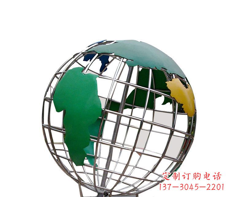 广东校园不锈钢地球仪摆件雕塑