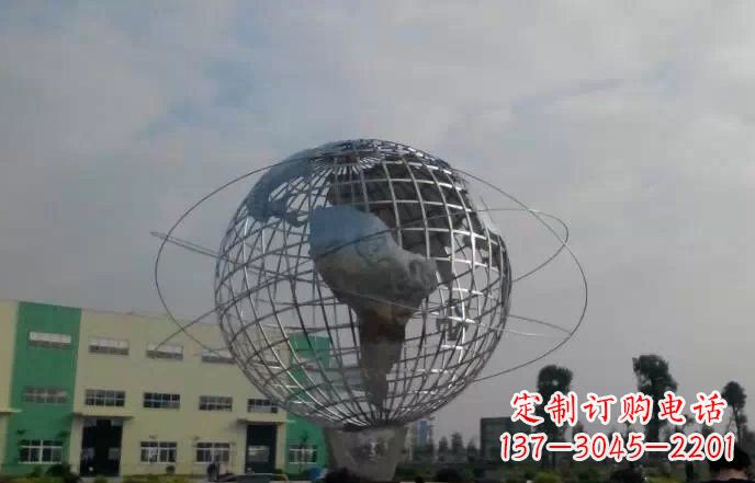 广东校园不锈钢地球仪雕塑222