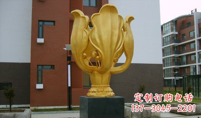 广东校园不锈钢紫荆花雕塑