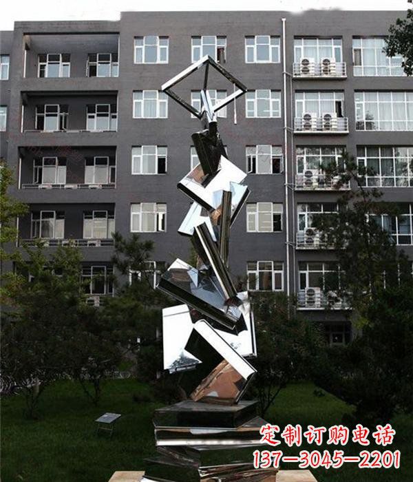 广东校园抽象不锈钢书籍雕塑