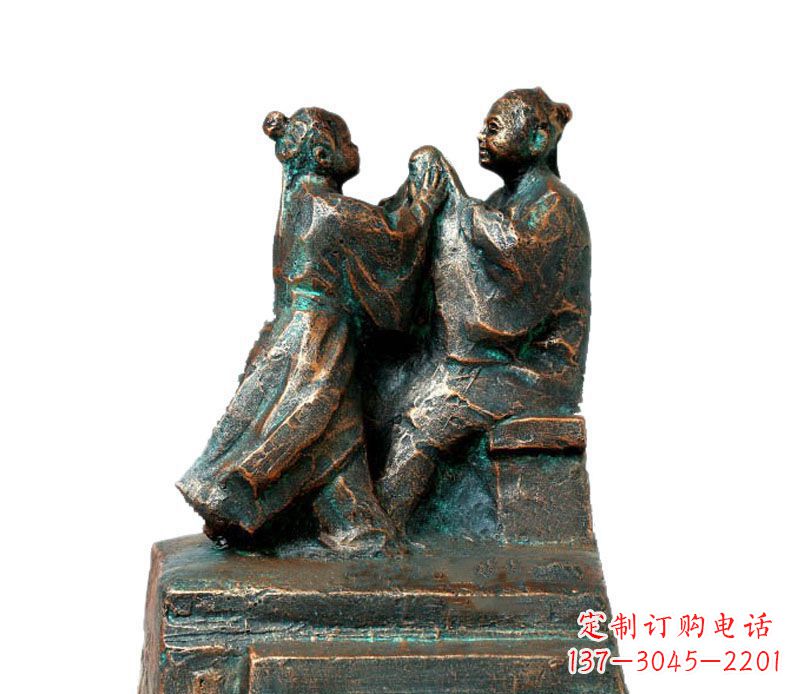 广东校园古代孔融让梨人物铜雕