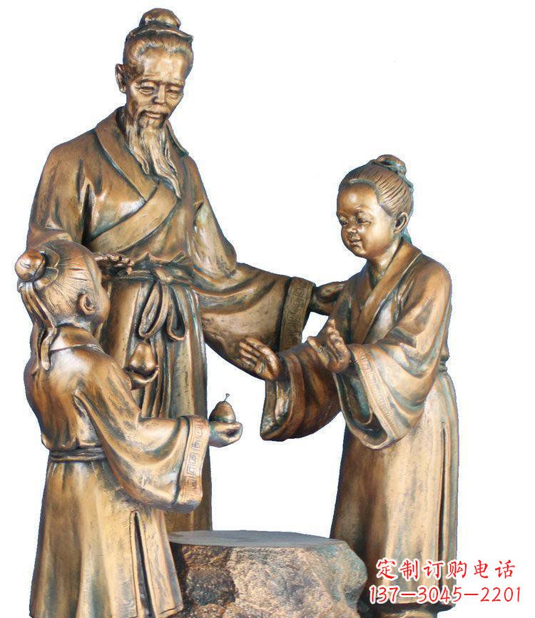 广东校园孔融让梨景观铜雕