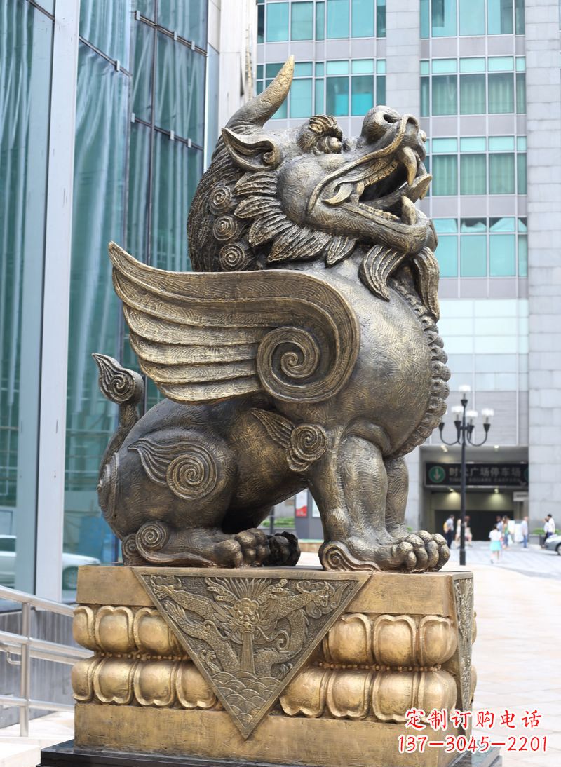 广东獬豸法院独角兽铜雕