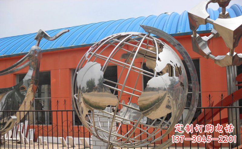 广东学校不锈钢地球仪雕塑