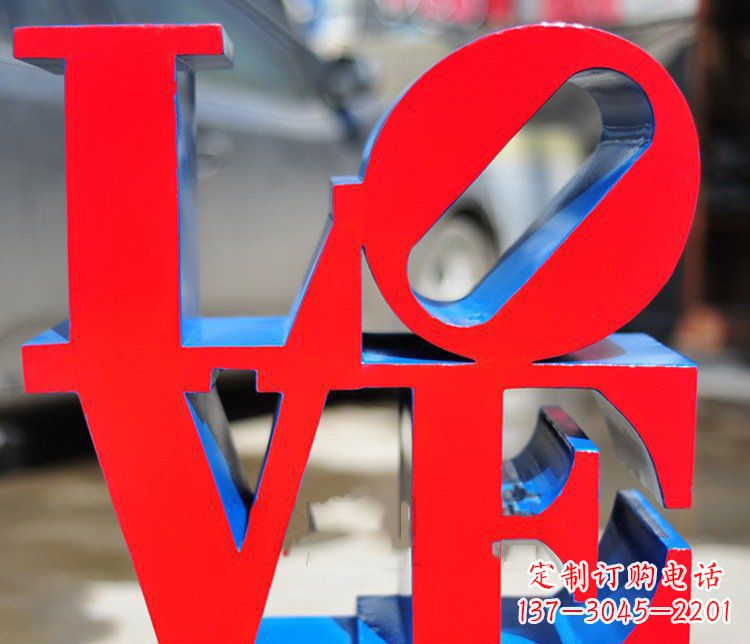 广东园林不锈钢love字母雕塑