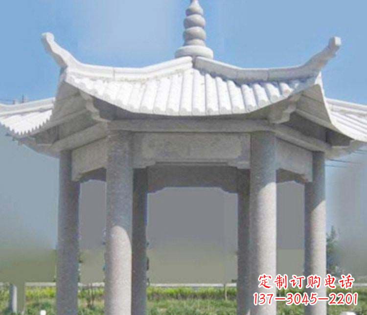 广东园林仿古石凉亭景观石雕