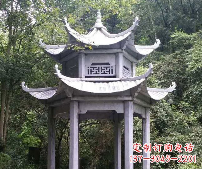广东园林仿古石凉亭景观石雕 (3)