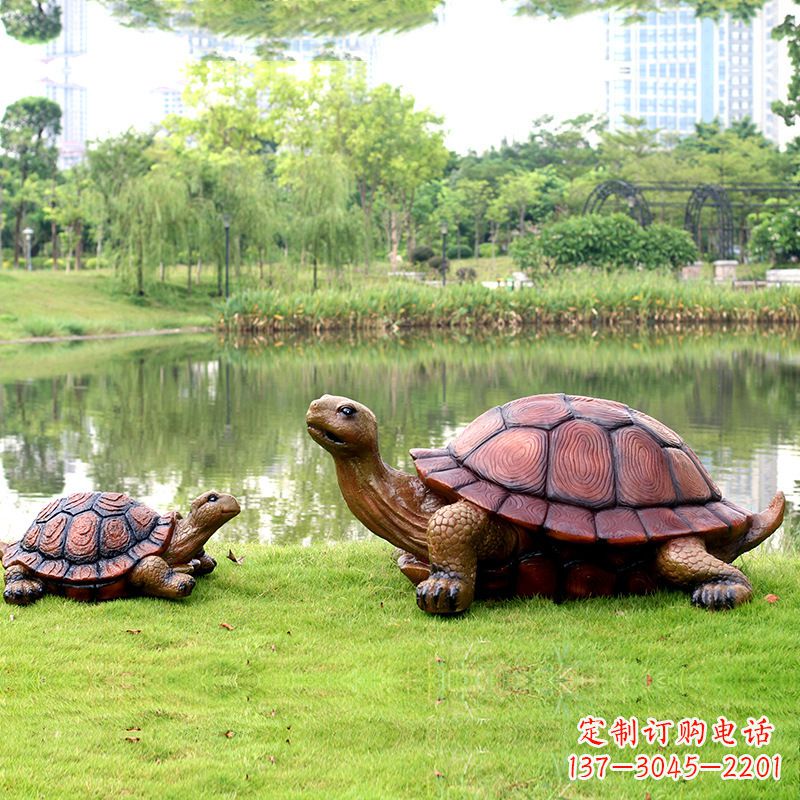 广东园林仿真乌龟玻璃钢池塘湖泊水景雕塑摆件
