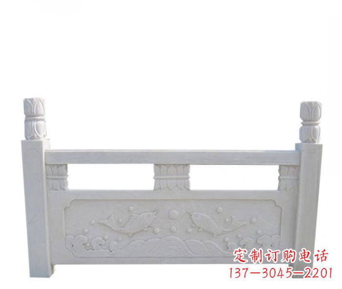 广东园林汉白玉石浮雕栏板