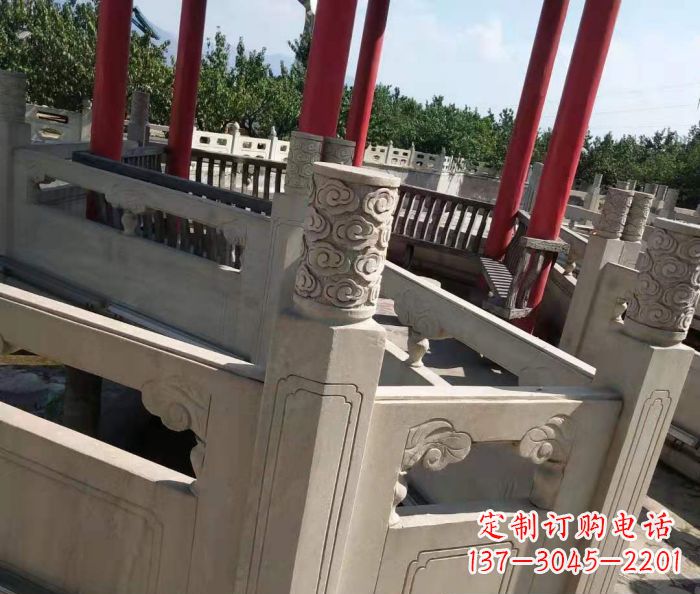 广东园林景观大理石桥栏板石雕 (3)