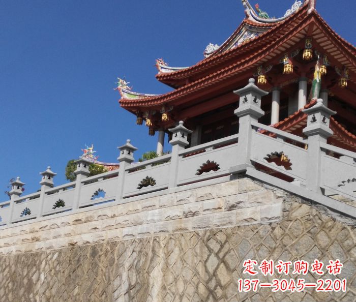广东园林景观大理石镂空莲花石栏板