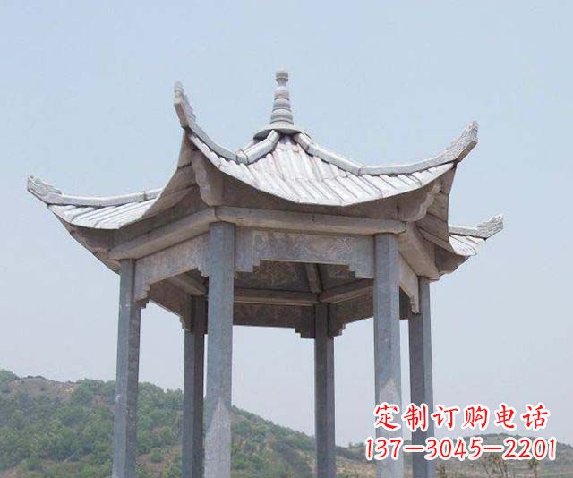 广东园林景观单层石雕凉亭 (2)