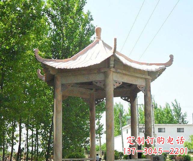 广东园林景观单层石雕凉亭