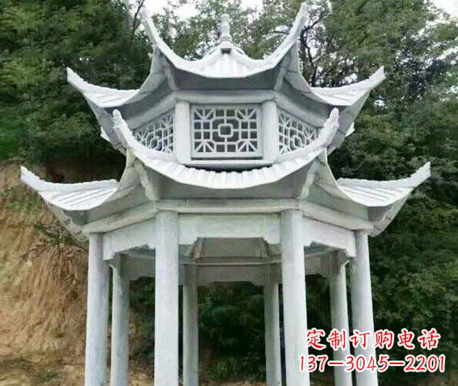 广东园林景观多层凉亭石雕