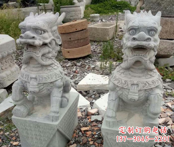 广东园林景观仿古麒麟石雕