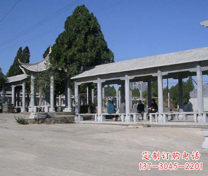 广东园林景观仿古石雕长廊凉亭 (2)