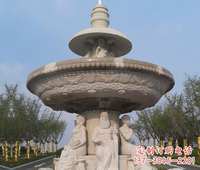 广东园林景观西方人物喷泉石雕 (2)