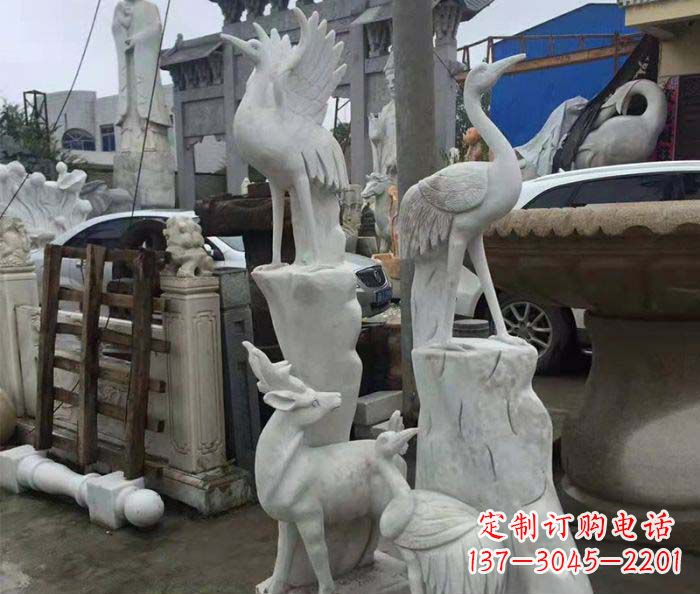 广东园林景观仙鹤石雕