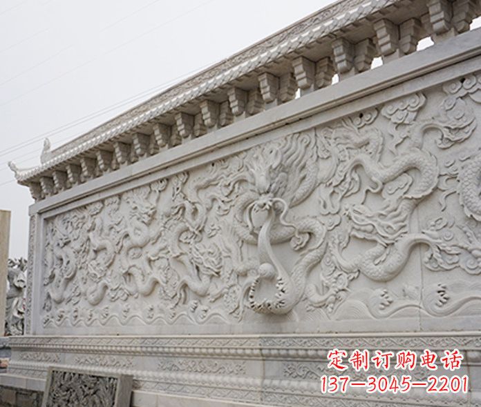 广东园林九龙壁石雕影壁 (5)
