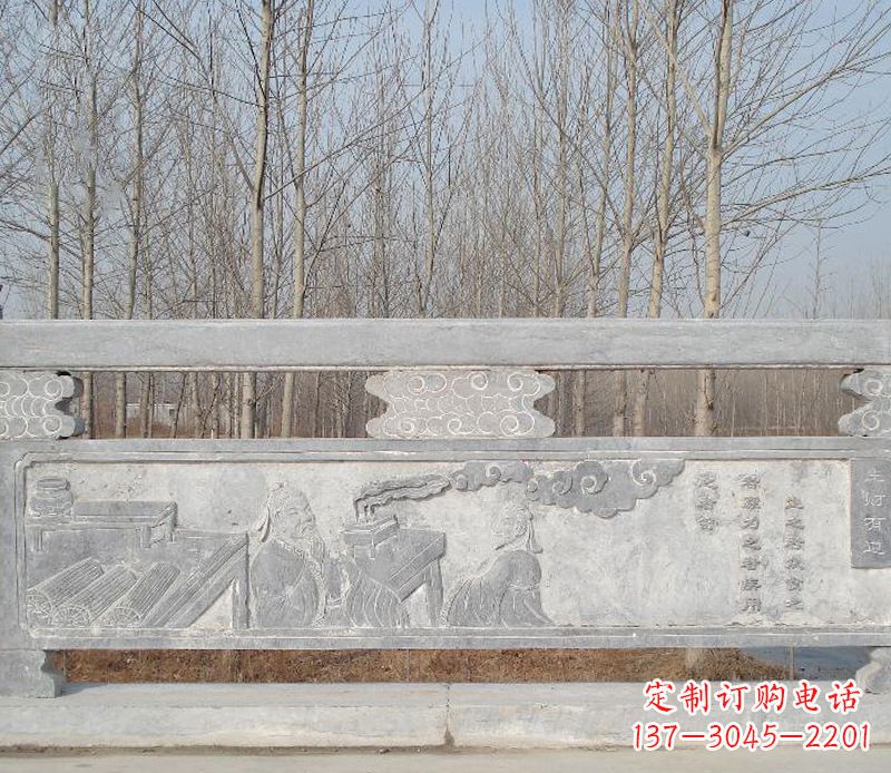广东园林石浮雕栏板景观石雕 (3)