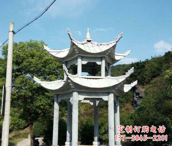 广东园林双层凉亭石雕