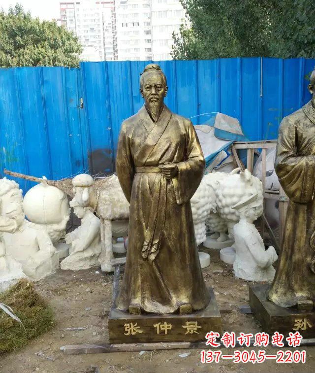 广东张仲景古代医学名人铜雕