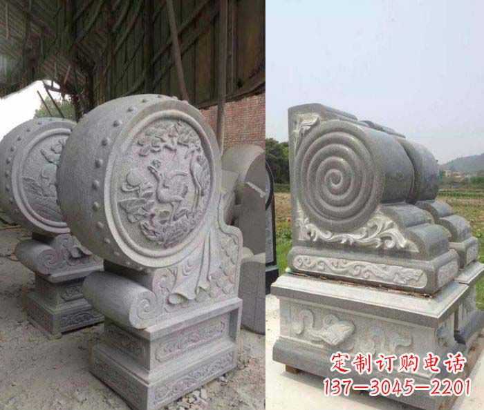 广东招财抱鼓石大理石门墩