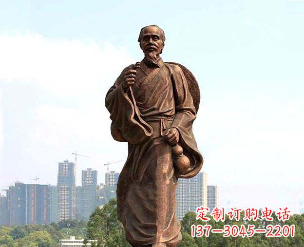 广东中华古代名医华佗铜雕像