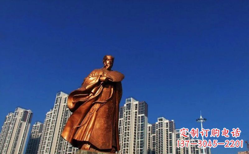 广东诸葛亮古代名人铜雕 (2)