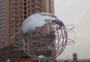 广东校园镂空不锈钢地球仪雕塑