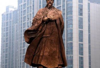 广东诸葛亮城市景观铜雕像-中国古代著名人物三国谋士卧龙先生雕塑