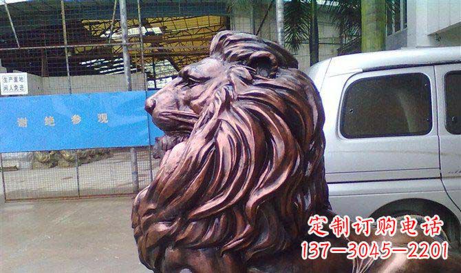 广东紫铜西洋狮子铜雕 (2)
