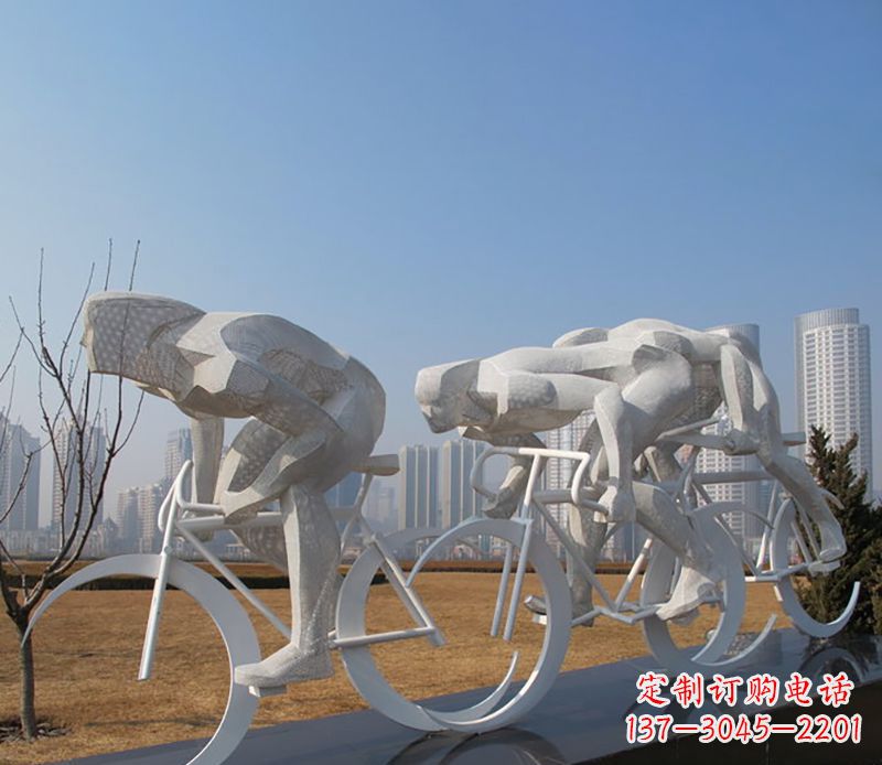 广东自行车比赛不锈钢雕塑