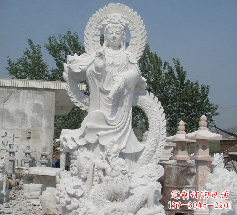 广东宗教庙宇乘龙观音石雕