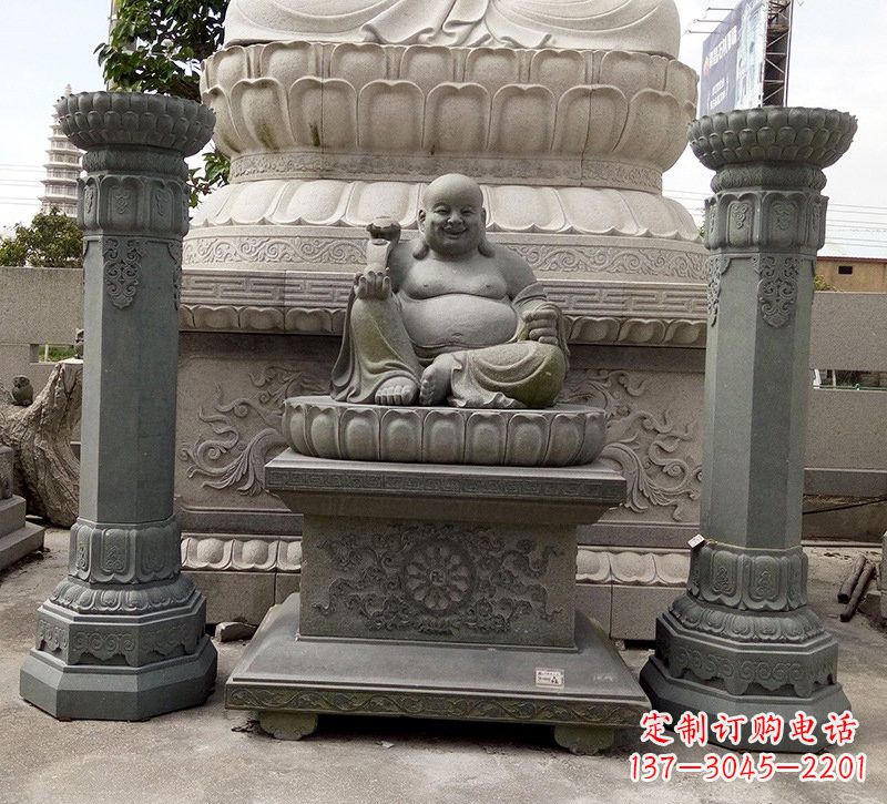 广东宗教庙宇如意弥勒佛石雕