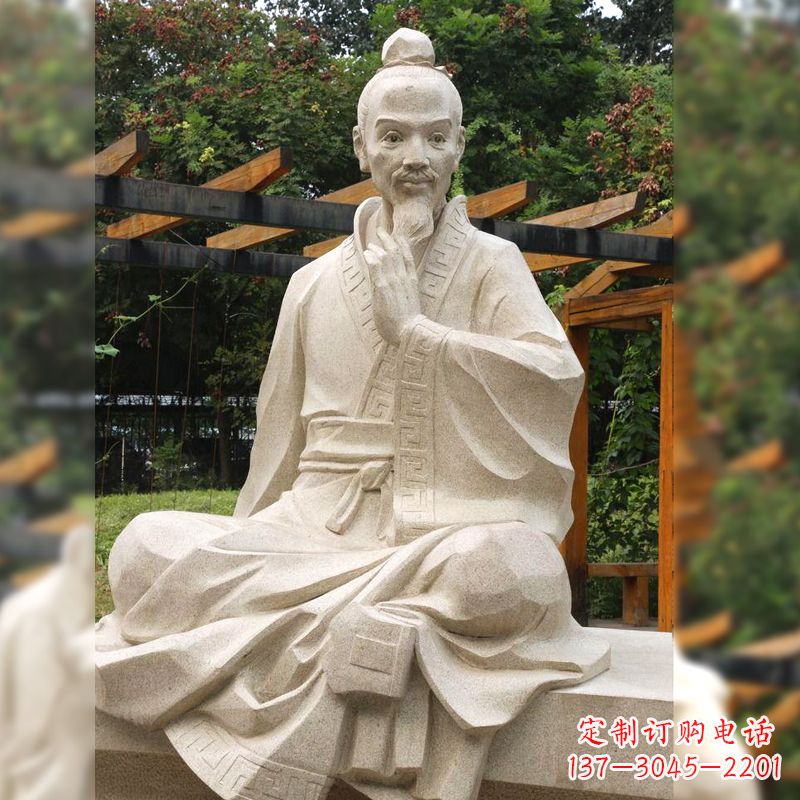 广东祖冲之石雕塑像-园林人物历史名人雕像