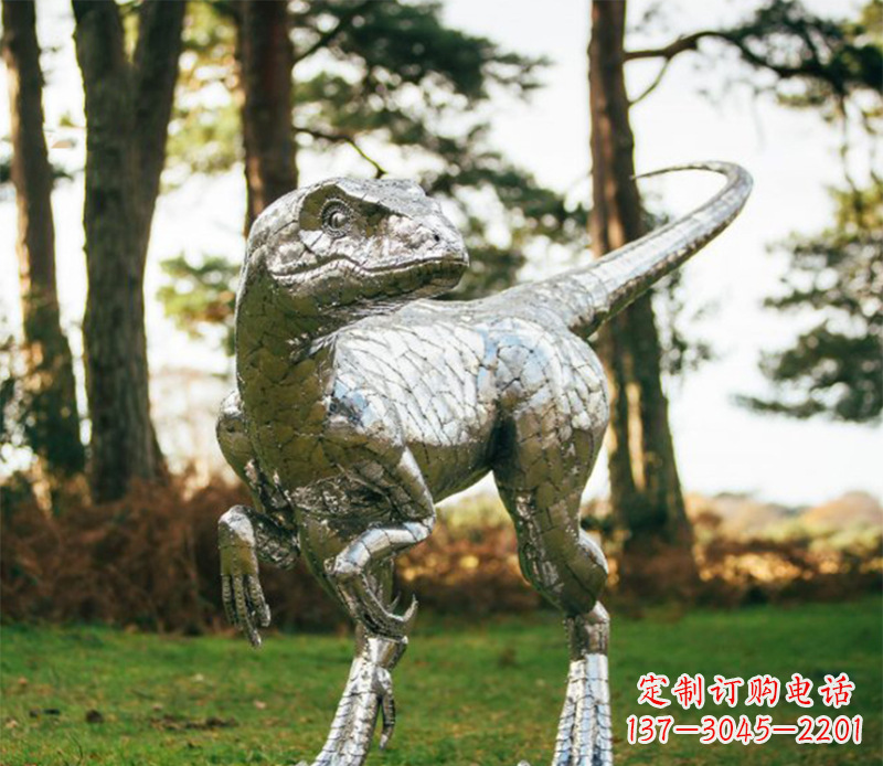 广东户外不锈钢恐龙雕塑