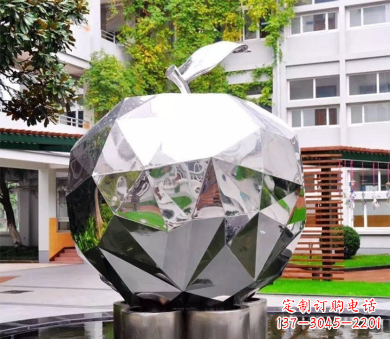 广东户外不锈钢水果雕塑
